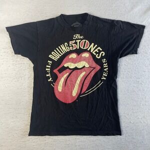 The Rolling Stones 50 Years Tour T-Shirt Mens Medium‎ Black Graphic Concert 2013